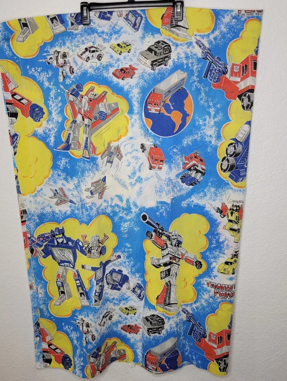 Vintage 1980s Transformers Optimus Prime Twin Bed Sheets Set Fitted & Flat Sheet